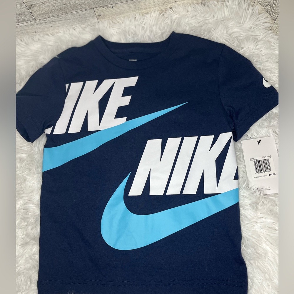 Boys Nike Big Double-Logo Graphic T-Shirt